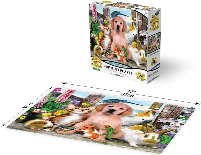 3D пъзел Dobří společníci 48 части