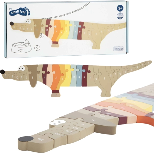Wooden Alphabet Puzzle Dachshund SMALL FOOT