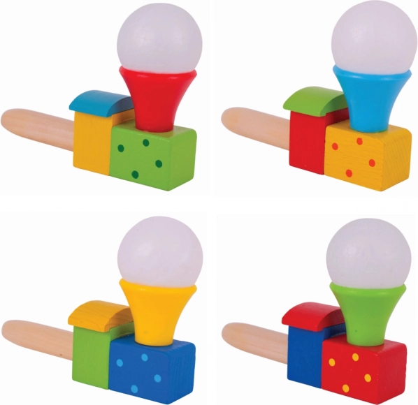 Дървено духащо локомотивче с балон BIGJIGS TOYS
