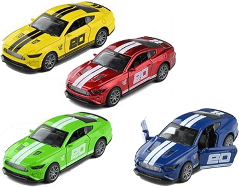 Pull-back metal car with stripes - 1 piece