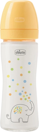 Chicco стъклено бебешко шише Perfect Easy 240 мл с бавен поток 0м+
