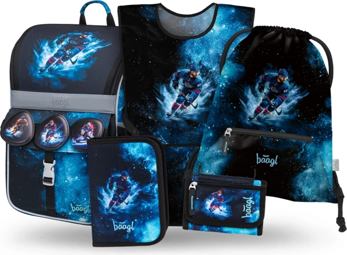 Baagl училищен комплект Zippy Хокей – раница, моливник, чувалче, портмоне и светлоотразителна жилетка