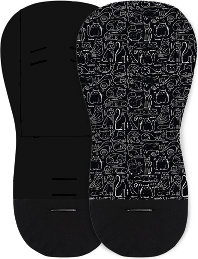 Petite&Mars stroller liner Foamy black cats