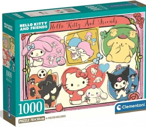 Пъзел CLEMENTONI Hello Kitty и приятели – сладък колаж 1000 части