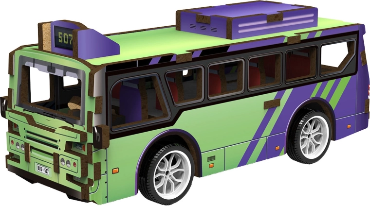 2Kids Toys 3D wooden bus model kit