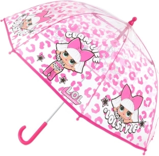 Transparent manual umbrella with L.O.L. motif