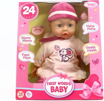 Bayer Design First Words Interactive Doll, 38 cm