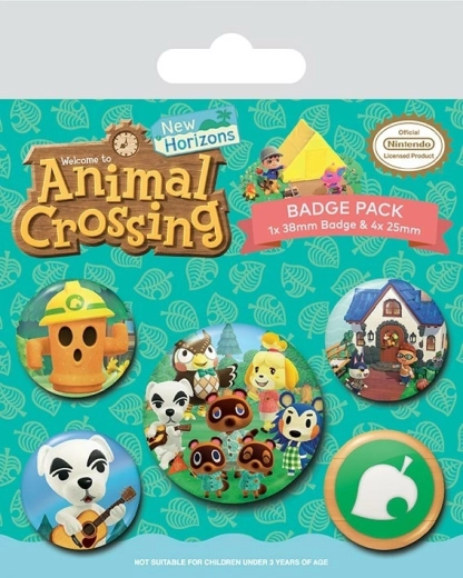 Animal Crossing Badge Set – 5 Pieces