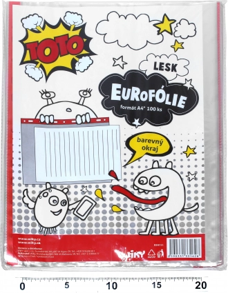 Прозрачен архивен джоб A4 с цветен кант