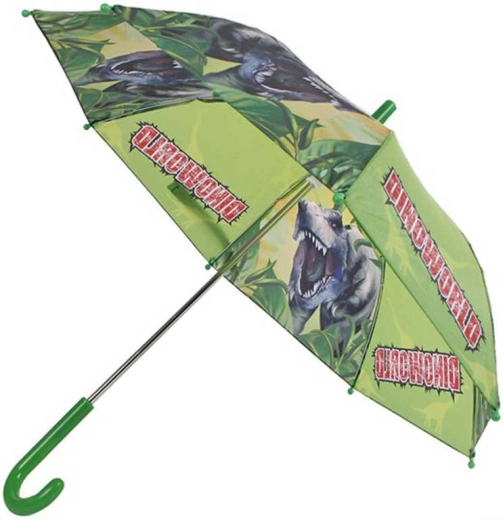Children's mechanical umbrella with green dinosaurs