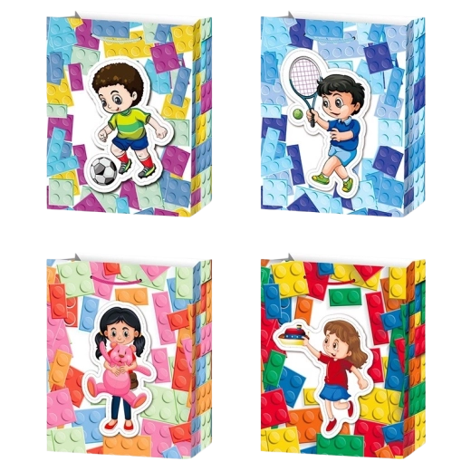 Gift Bag S with Sports Theme
