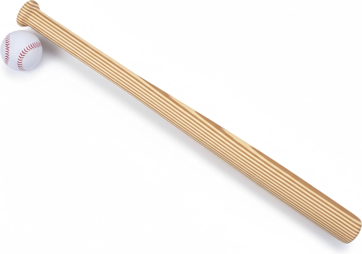 Baseball bat with ball, 59.5 cm - 1 piece