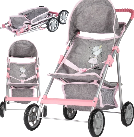 Количка за кукли Little Princess Grey