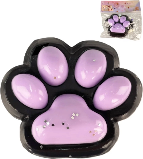 Anti-stress squishy lucky cat paw purple - 1 piece