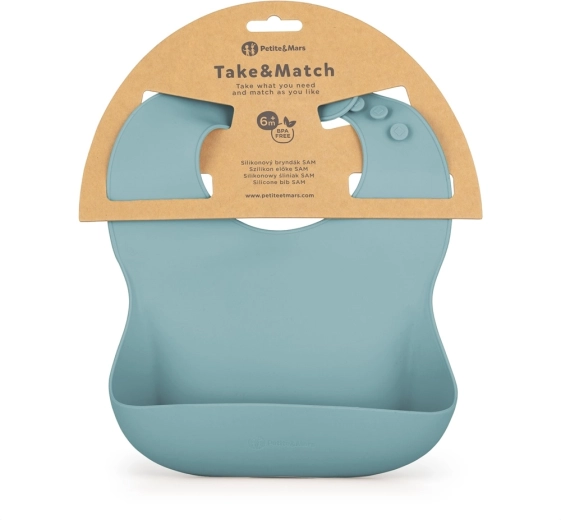 PETITE&MARS silicone bib Take&Match frosted sky 6m+