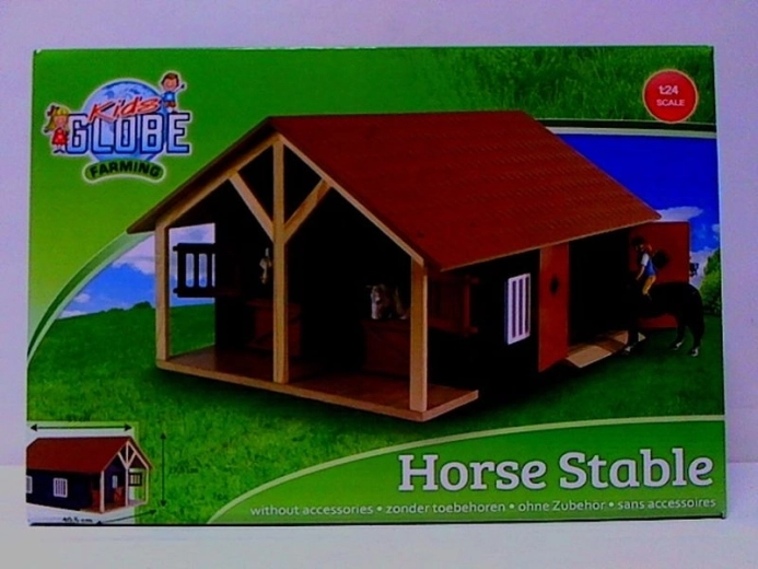 Kids Globe Farming wooden horse stable 1:24