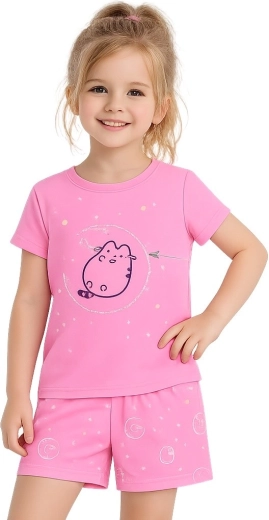 Дамска розова памучна пижама Pusheen