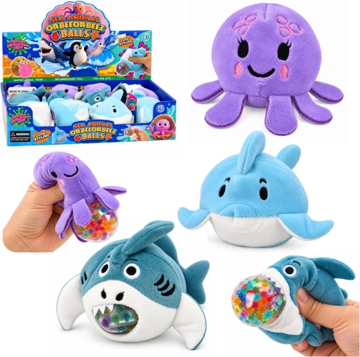 Plush squeeze sea animal with water beads 6 cm - 1 piece