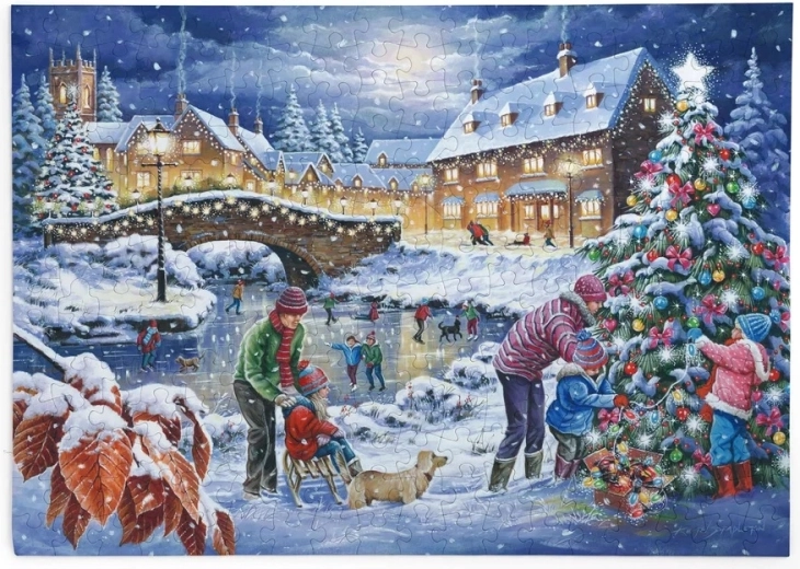 House of Puzzles Christmas Lights Glow Puzzle, 250 Large Pieces