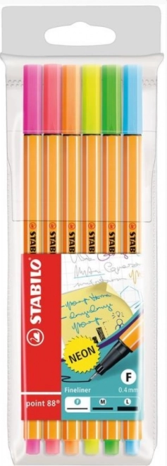 STABILO Neon Fineliner Set, 6 pcs