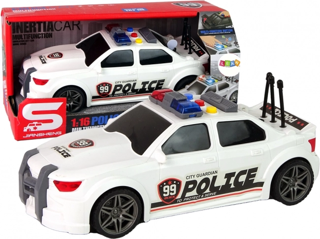 White 1:16 Police Sports Car with Sounds