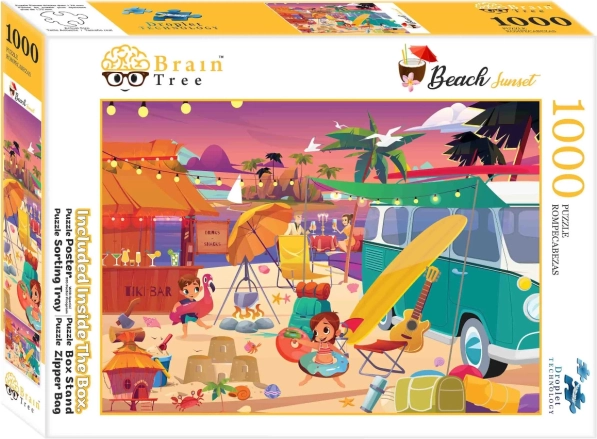Puzzle BRAIN TREE Sunset on the Beach 1000 pieces
