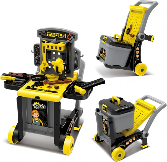 Сгъваема работилница за деца 3-в-1 с инструменти