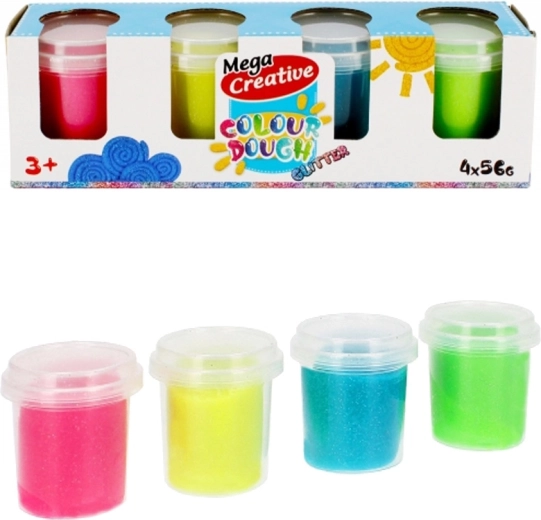 Glitter modeling clay in tubes (4 colors) - 1 piece