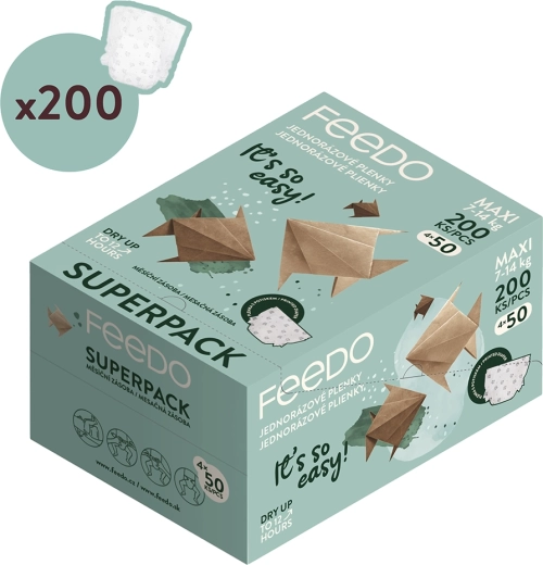 Еднократни пелени FEEDO maxi (7–14 кг) – Месечен