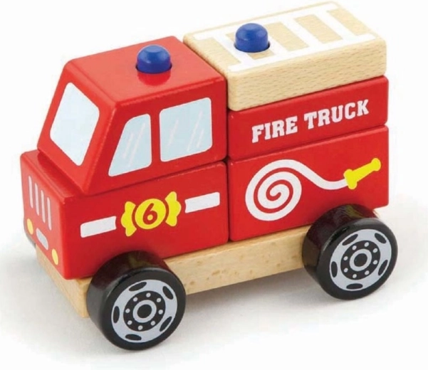 VIGA Wooden Fire Truck Puzzle