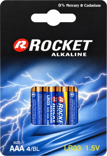 Алкални батерии Rocket AAA 1,5 V (10× опаковки по 4 бр.)