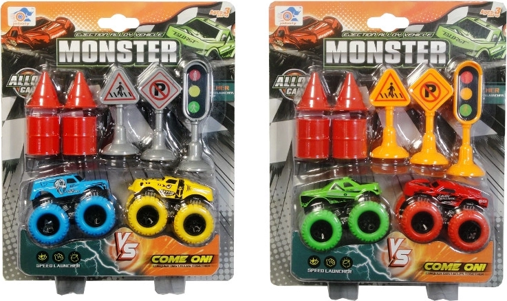 Car with Accessories – Off-Road Vehicle and Traffic Signs