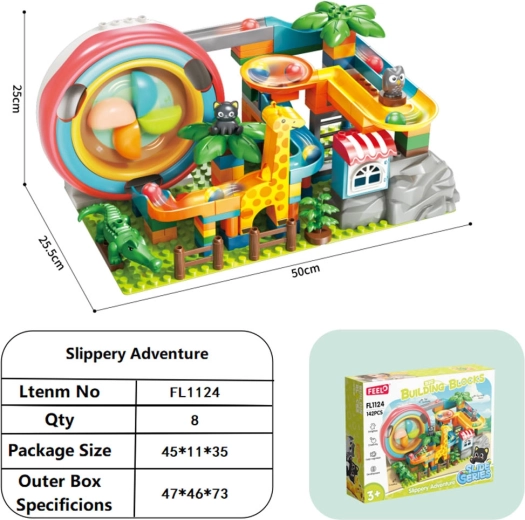 Marble Run Construction Set with 142 Pieces