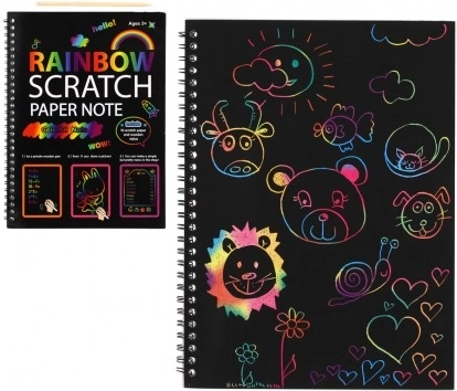 Rainbow scratch notebook for kids 19 × 26 cm
