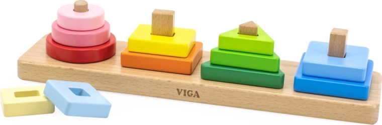 Дървен сортер Viga с геометрични форми