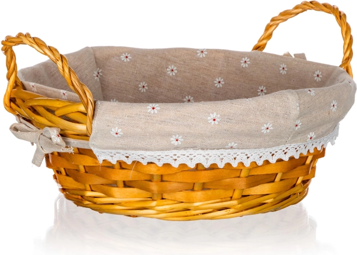 Плетена кръгла кошничка с дръжки DAISY 30 × 12 cm