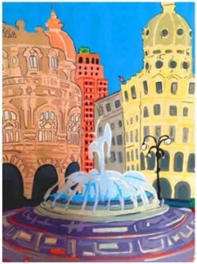Norimpex Paint by Numbers Fountain in the Square 40 × 50 cm