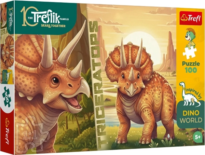 InspiredByDinoWorld пъзел трицератопс 100 части