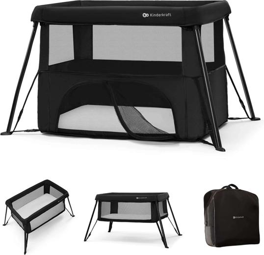 Kinderkraft Cami Travel Cot and Playpen 3-in-1 Black
