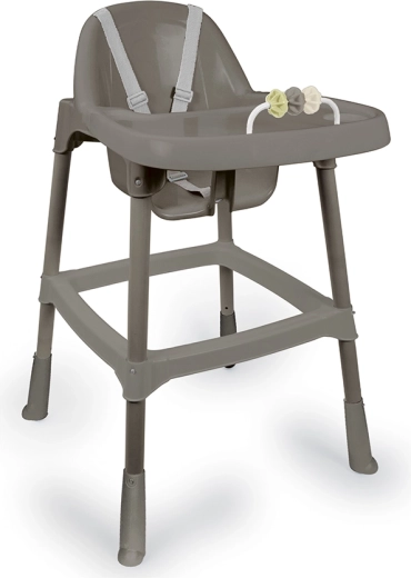 Children's high chair with tray, gray