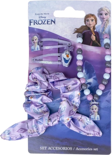 Детски комплект аксесоари Disney Frozen – фибички, ластик и колие