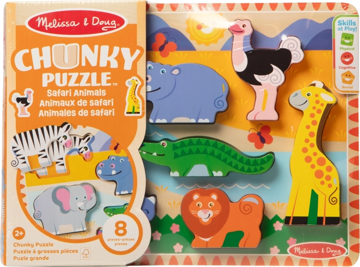 Дървен chunky пъзел сафари MELISSA & DOUG