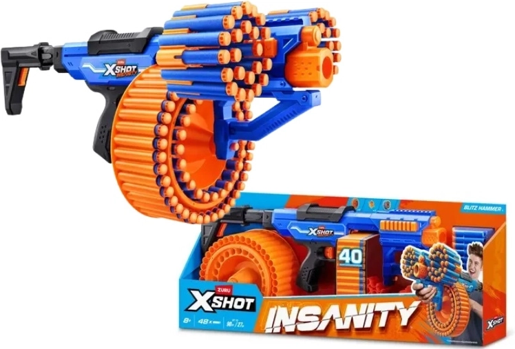 ZURU X-SHOT Insanity Blitz Hammer пянен бластер - 1 брой