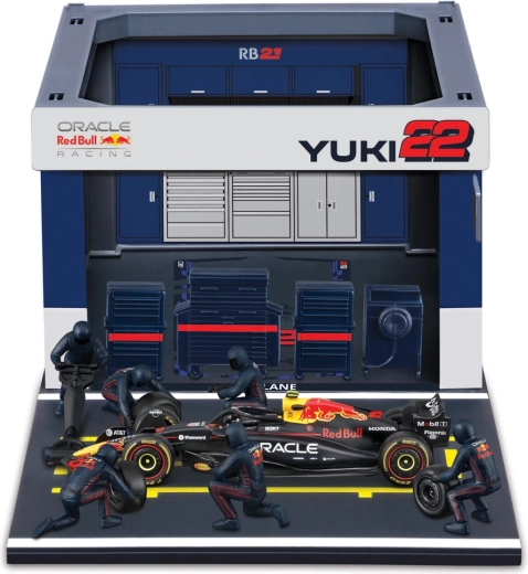 Bburago Formula Racing F1 Pit Pass комплект Oracle Red Bull Racing RB21 (2025) Yuki Tsunoda 1:43