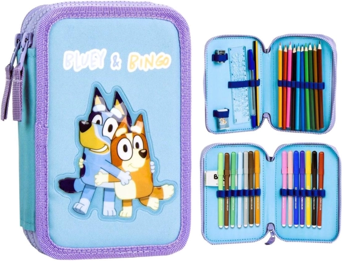 Equipped double-decker pencil case Bluey