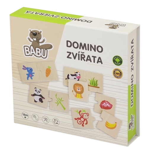 Babu дървено домино с животни