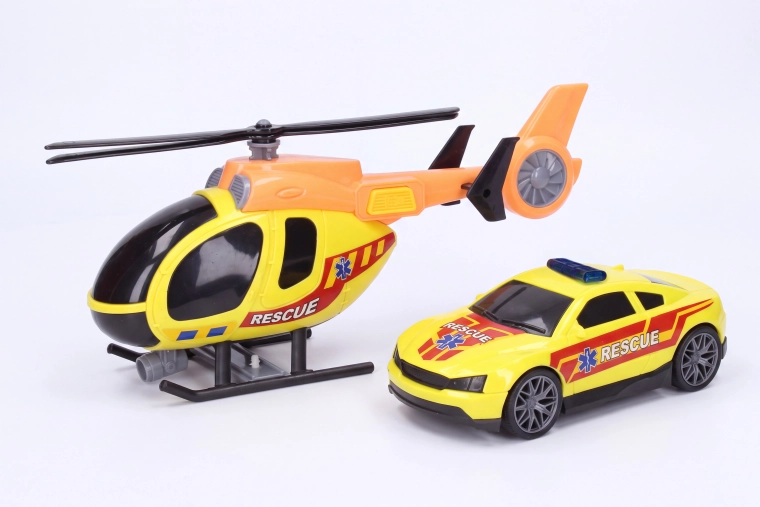 Rescue Helicopter with Effects and Car
