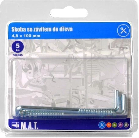 Screw hook for wood 100 × 4.8 mm, galvanized (5 pcs)