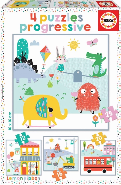 Детски пъзел EDUCA Lemon Ribbon 4в1 (12–25 части)