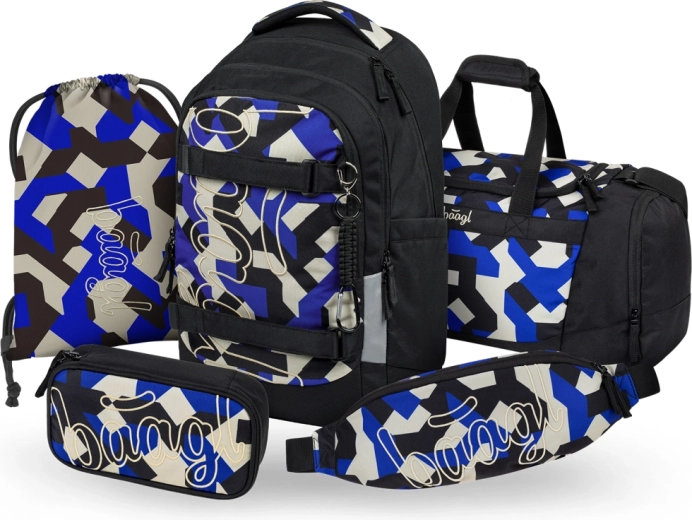 Baagl 5-in-1 School Set Skate Max Variety – backpack, pencil case, PE drawstring bag, sports bag and waist bag (GRS)